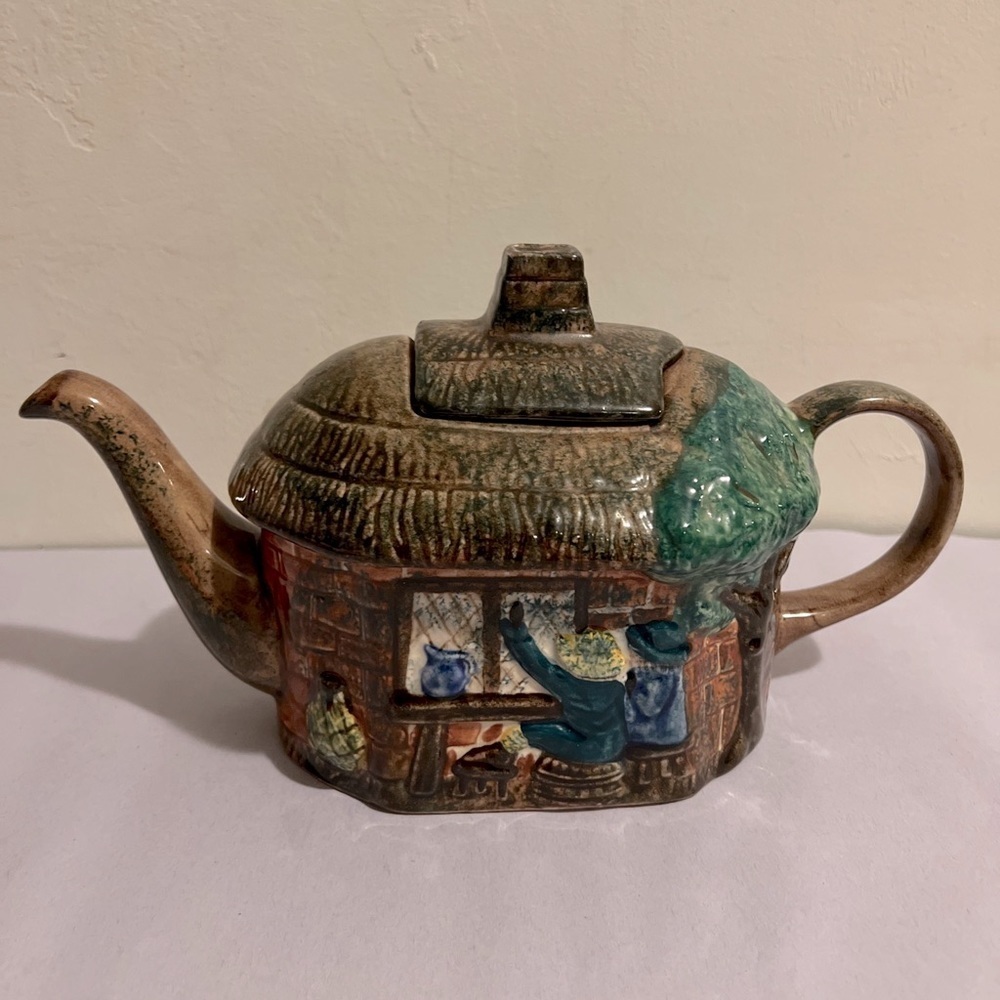 Vintage Collectible Tony Wood Cottage Teapot Staffordshire England